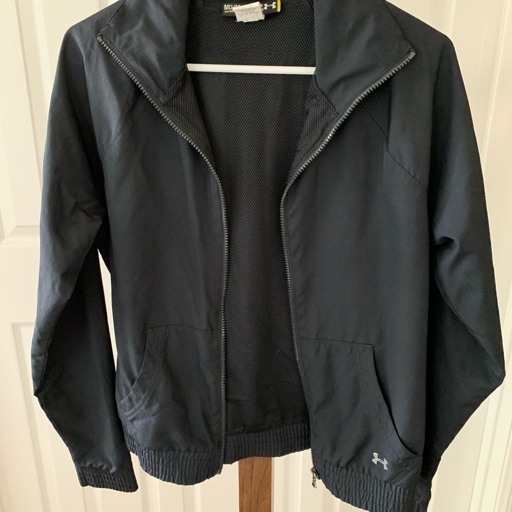 Under Armour Black Zip-up Bomber Windbreaker